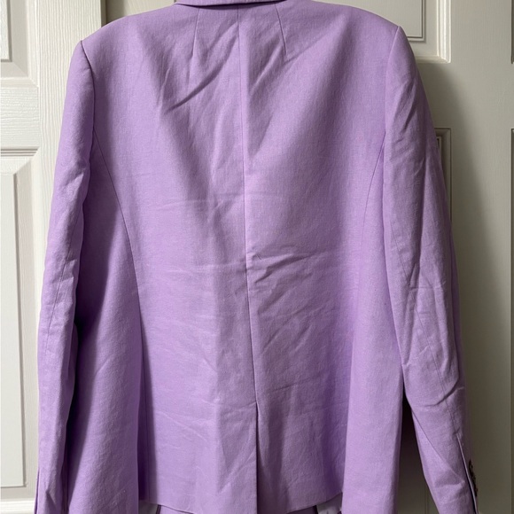 Lavender Linen-blend Blazer - Picture 2 of 12